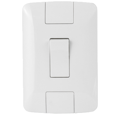 Conjunto Interruptor Simples 1 Módulo 6A 4X2 Branco Aria ABS